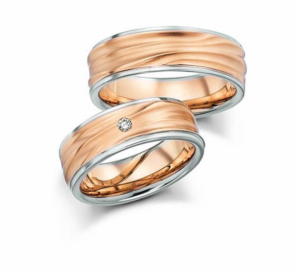 Trauringe Weiss-Rosegold von Fischer 05 05443/070